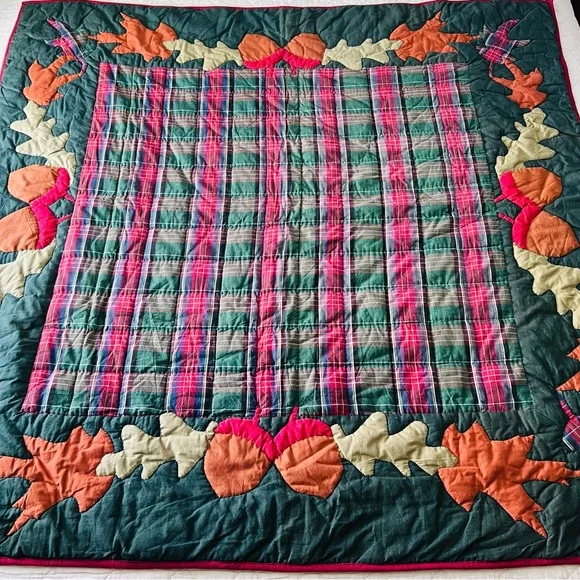 Vintage Rustic Handmade Appliqué Quilt – 52” x 52” - Picture 10 of 10